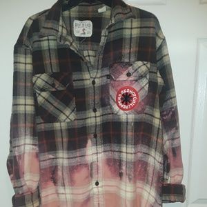 Red hot chili peppers acid washed flannel shirt